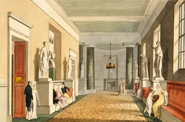 Salão das Caixas Privadas, Covent Garden Theatre, de Ackermanns Microcosm of London, 1810 (aquatint)